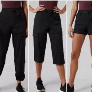 Athleta Trekkie convertible hike pants to‎ shorts black 10T women